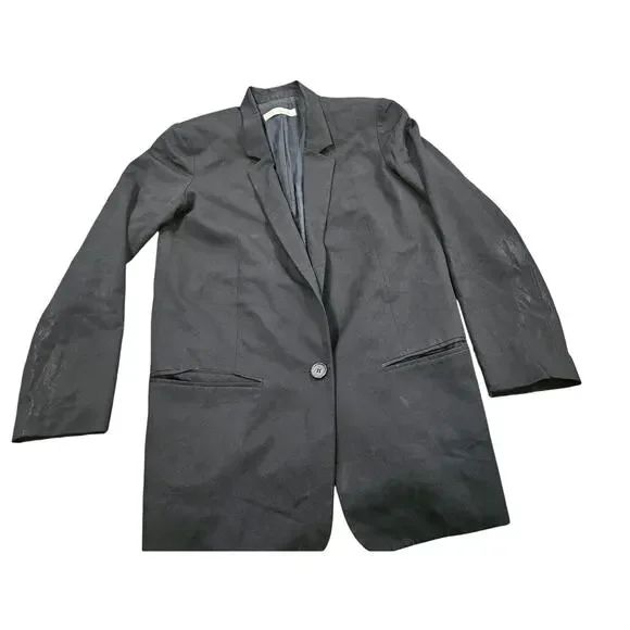 Vintage Chloe Wool Black Women's Blazer Jacket Size T36 Made in France Size 8 - Picture 1 of 10